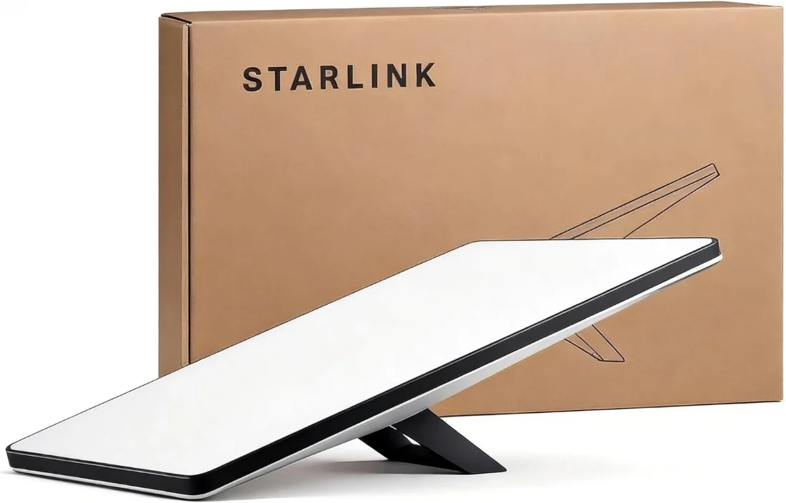 Starlink dish connecting to satellites over Sudan